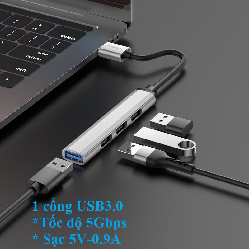 Hub / bộ chuyển cổng Type-C / USB 4 in 1 hoco HB26