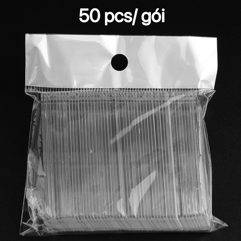 Bộ 50 Miếng Để Trưng Bày Móng Tay Giả Bằng Nhựa Trong Suốt