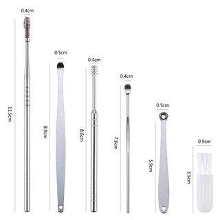 Bộ dụng cụ vệ sinh tai ngoáy tai đồ lấy ráy tai Cao Cấp bằng thép không gỉ cho gia đình
