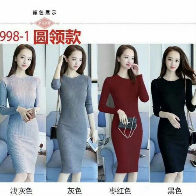 Váy len tăm ôm body về hàng,Free size : 40-60kg Chất dày dặn , Sỉ ib giá đẹp 5 Màu : đỏ tươi-đỏ đô-đen-ghi đậm-ghi nhạt