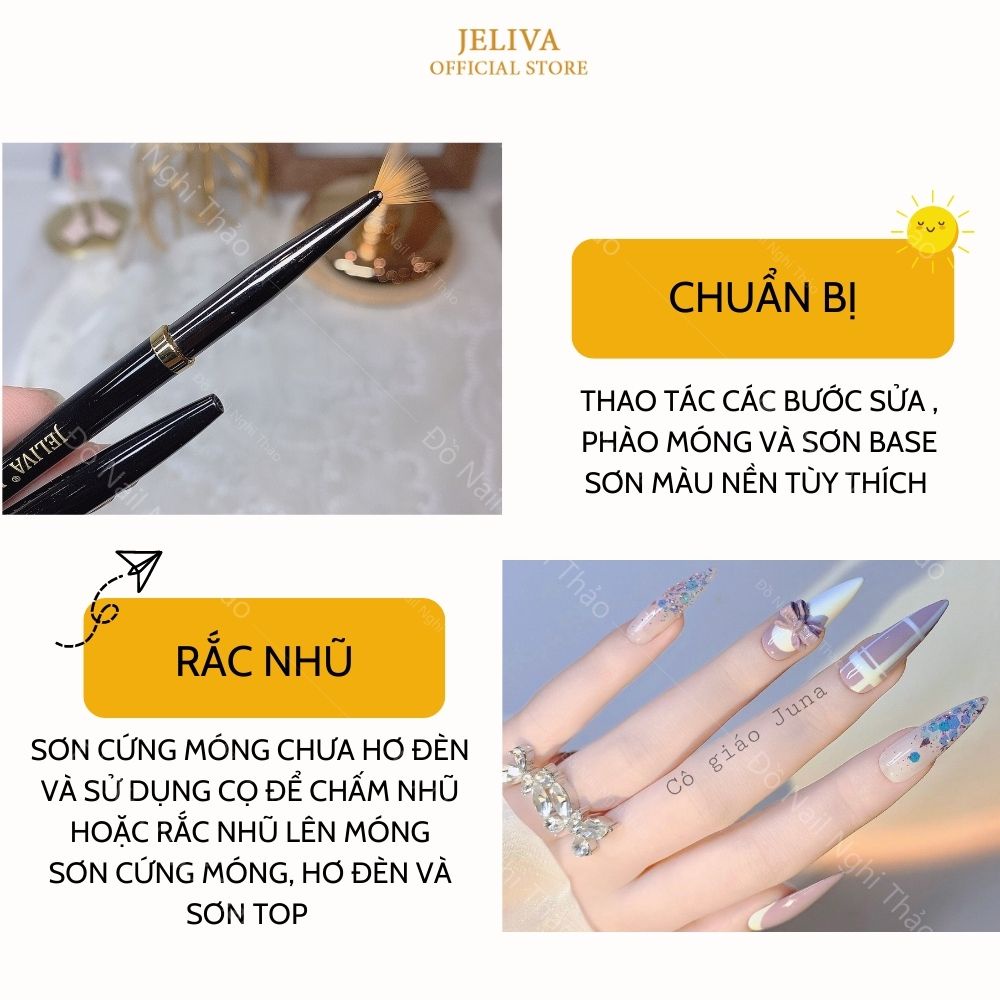 Cọ quạt vẽ móng rắc nhũ Jeliva số 09