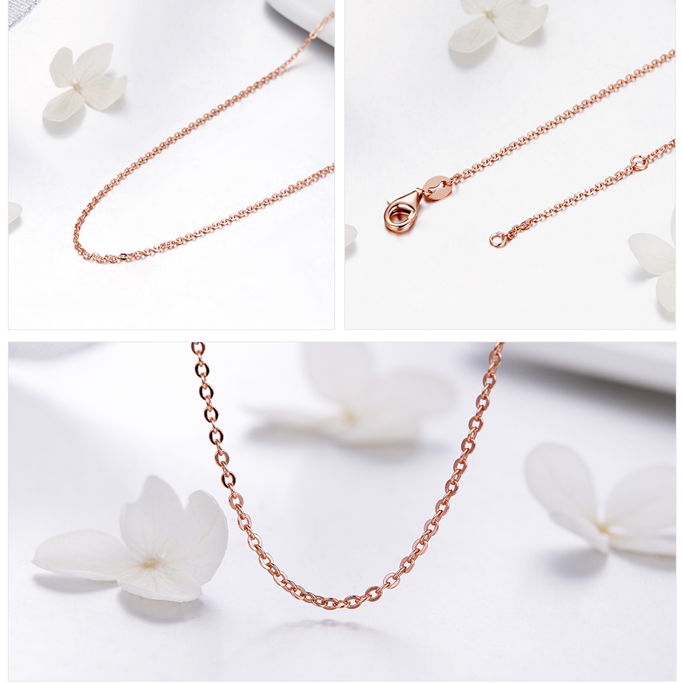 Vòng cổ nữ Bamoer SCA014 bạc sterling 925  vàng hồng thời trang