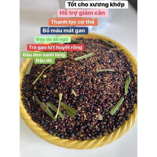 Gạo Lứt Đỏ Mix Đỗ Đen  Rang Tay Bằng Củi Giảm Cân.giảm mỡ bụng(giá 500gr-1kg)