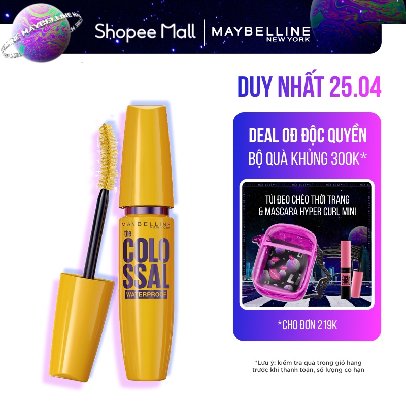 Mascara Dưỡng Mi Collagen Dày gấp 10 lần Maybelline New York Colossal Không Lem 9.2ml