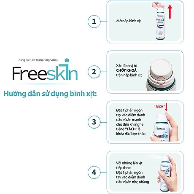 Dung Dịch Xịt Mụn Freeskin / Gel Tắm Ngừa Mụn  Freeskin Acne Clear Giảm Thâm, Làm Sáng, Ngừa Mụn