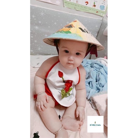 Nón lá vẽ,nón lá trơn cho bé