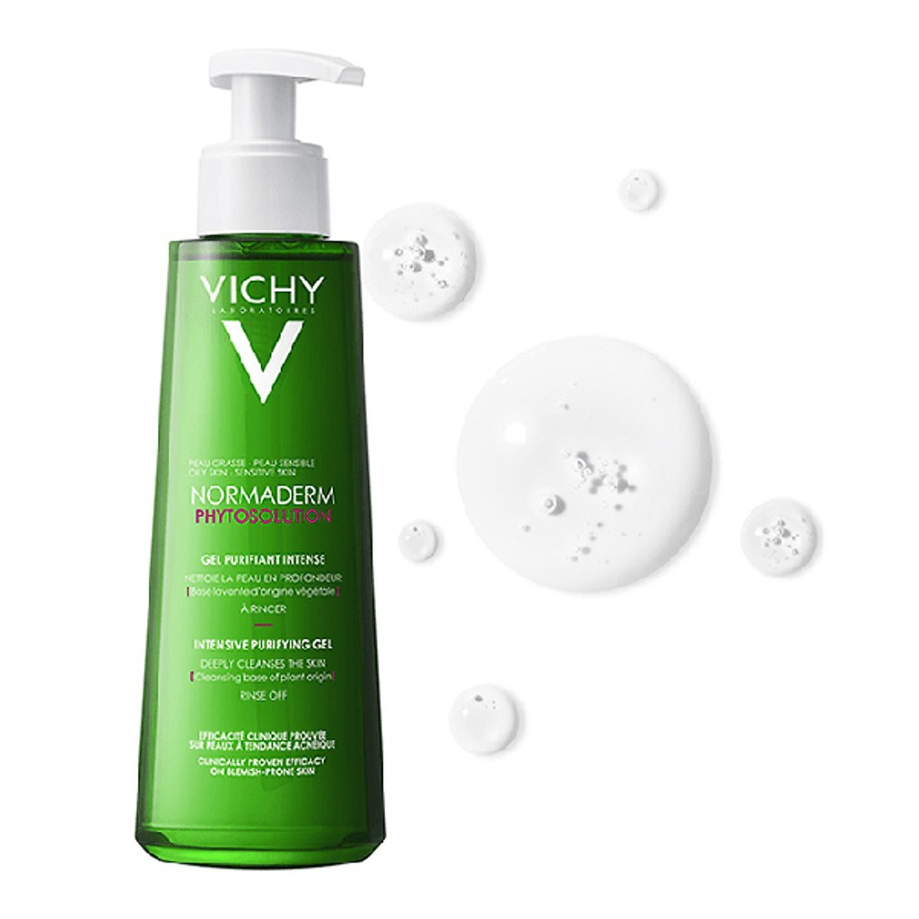 Gel Rửa Mặt Vichy Normaderm Phytosolution Purifying Giàu Khoáng Và Pribiotic Giúp Làm Sạch Sâu 200ml