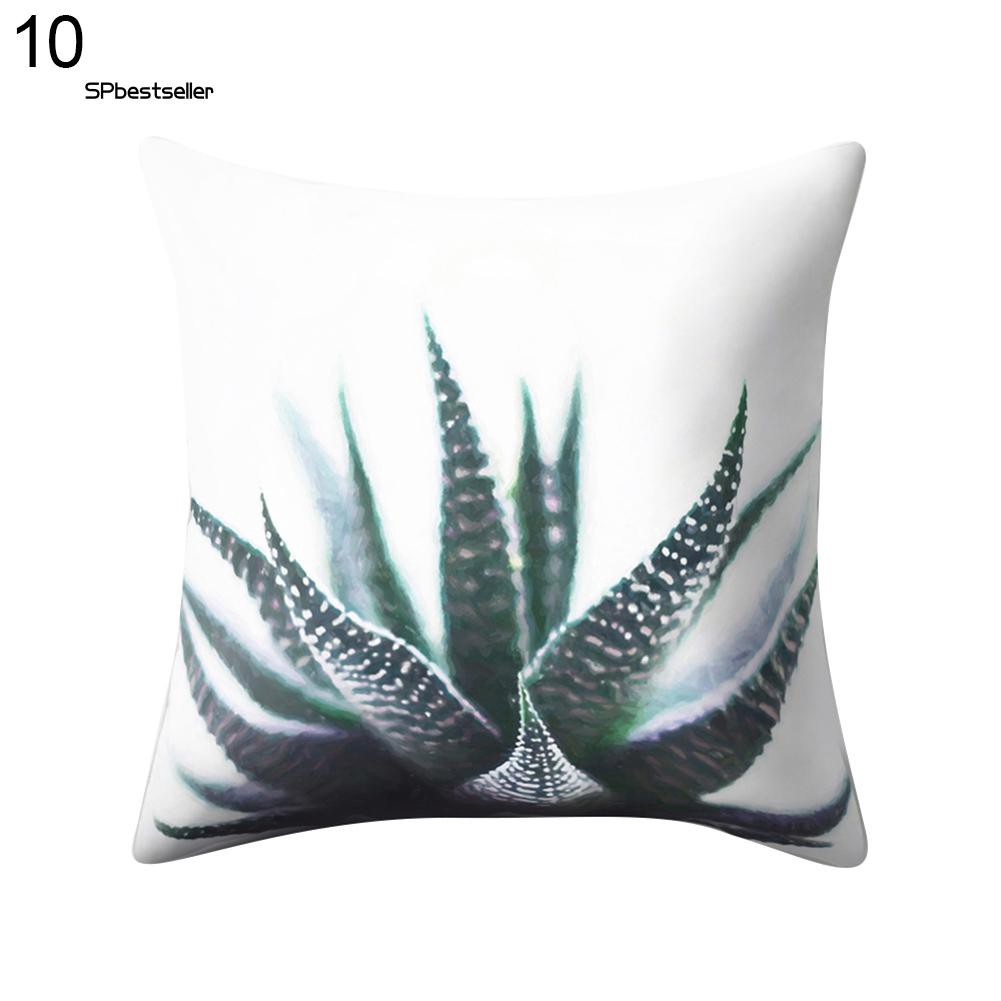 Vỏ gối sofa in họa tiết lá nhiệt đới nhiều màu sắc sáng tạo