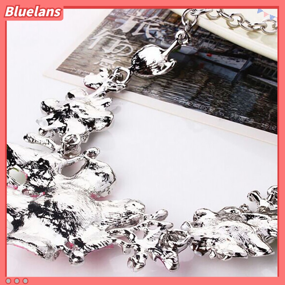 Bộ Vòng cổ + Cặp Khuyên Tai Đính Đá Nhân Tạo Đẹp Mắt Cho Nữ