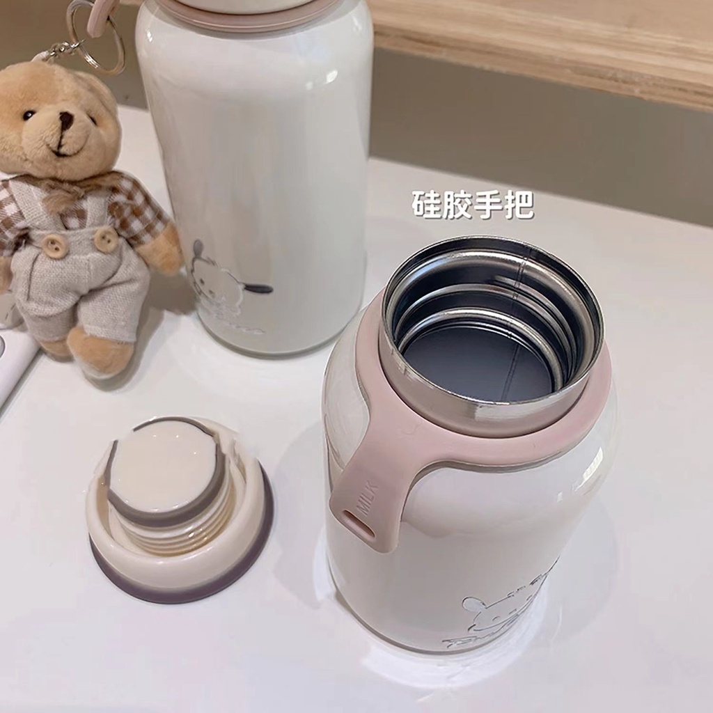 Bình Nước Giữ Nhiệt Bằng Thép Không Gỉ In Hình Chú Chó Pacha Dễ Thương Phong Cách Hàn Quốc