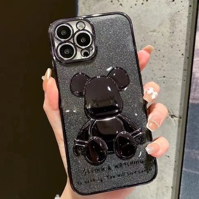 Ốp lưng in nổi hình gấu Bearbrick 3D cho iPhone 14 Max / 14Pro / 14Pro Max / 13 Pro Max 12 / 11 / XS Max / 7P / 8P