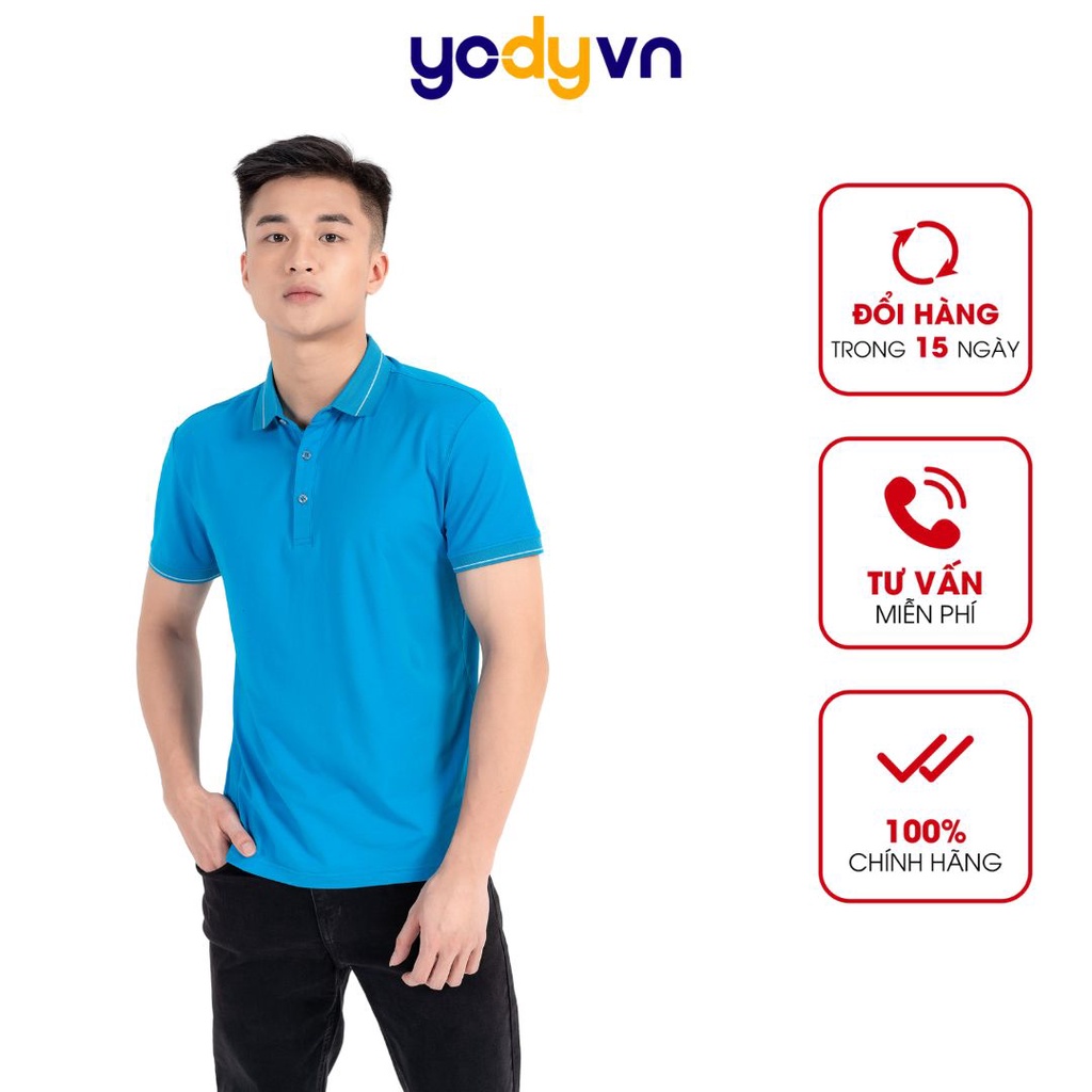 Áo phông polo nam YODY chất thun cotton ngắn tay có cổ, bo viền tỉ mỉ APM3013