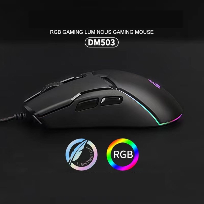 Chuột Quang Gaming btsg Có Dây Với 6 NúT BấM 6400DPI RGB Cho PC / Laptop