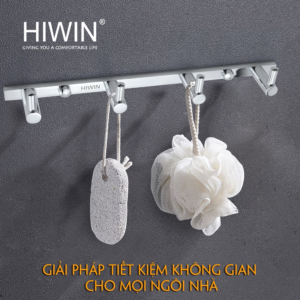 Móc treo quần áo tiện lợi 4 móc chất liệu đồng mạ crom mặt gương HIWIN Y-6302-4