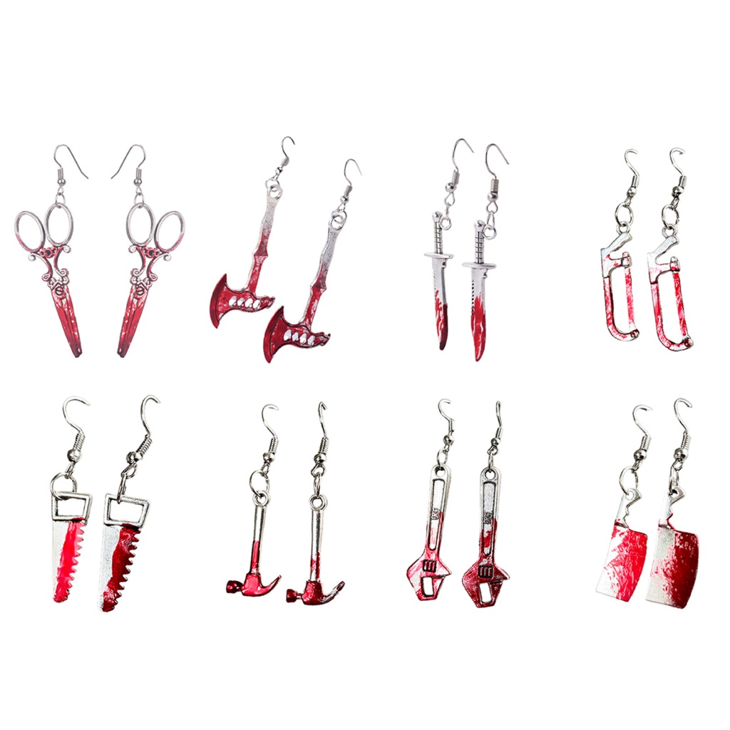 [Ts] Khuyên Tai Dài Hình Cây Kiếm/Rìu/Rìu Hóa Trang Halloween Cho Nữ