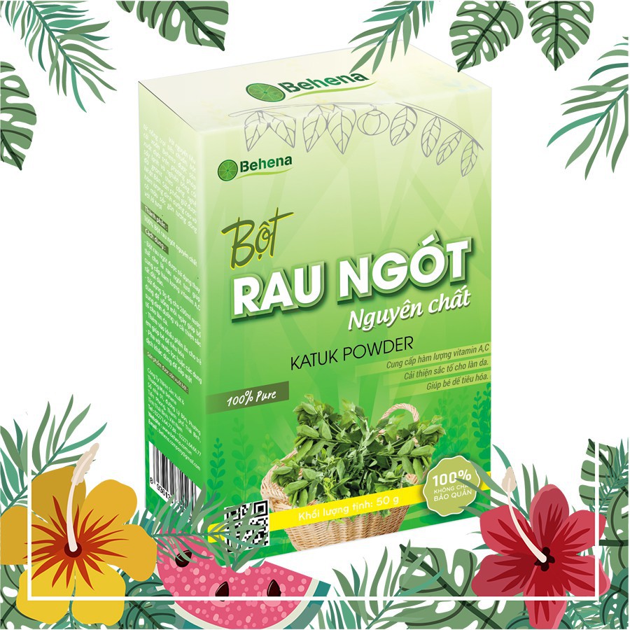 Bột rau ngót Behena nguyên chất giàu vitamin hộp 50gr - Bolyfood