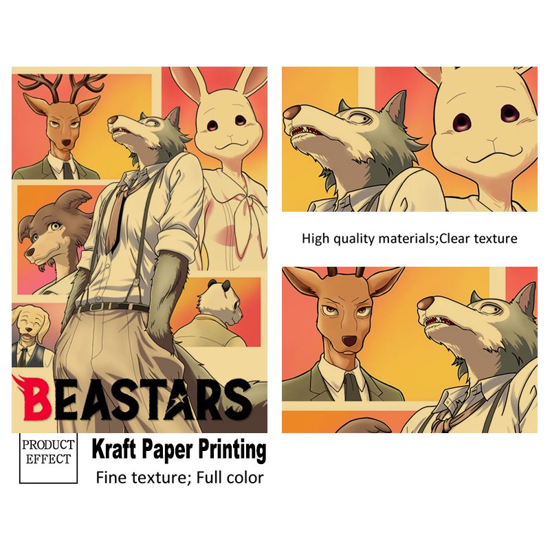 Tranh Giấy Kraft Treo Tường Trang Trí Phong Cách Anime Beastars Nhật Bản