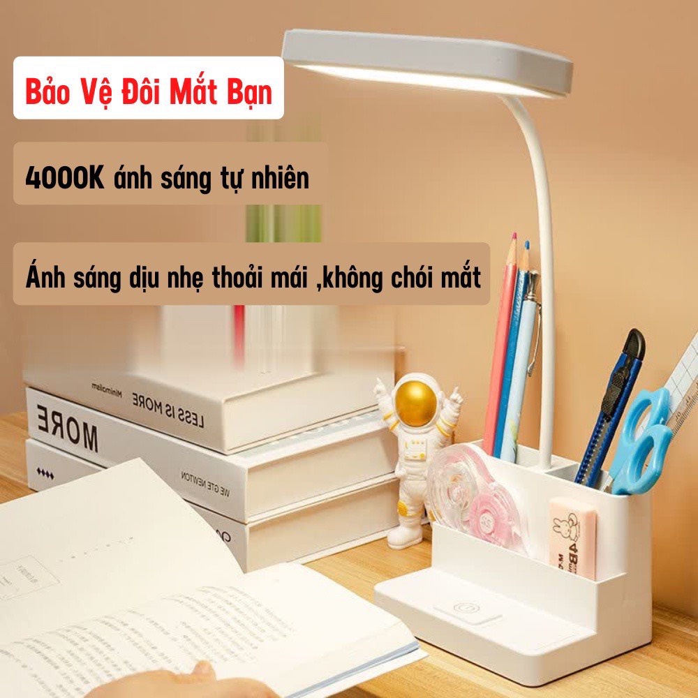 Đèn Để Bàn Học Sinh, Đèn Bàn Học Chống Cận Tích Điện Mini Gấp Gọn LEON OFFICIAL