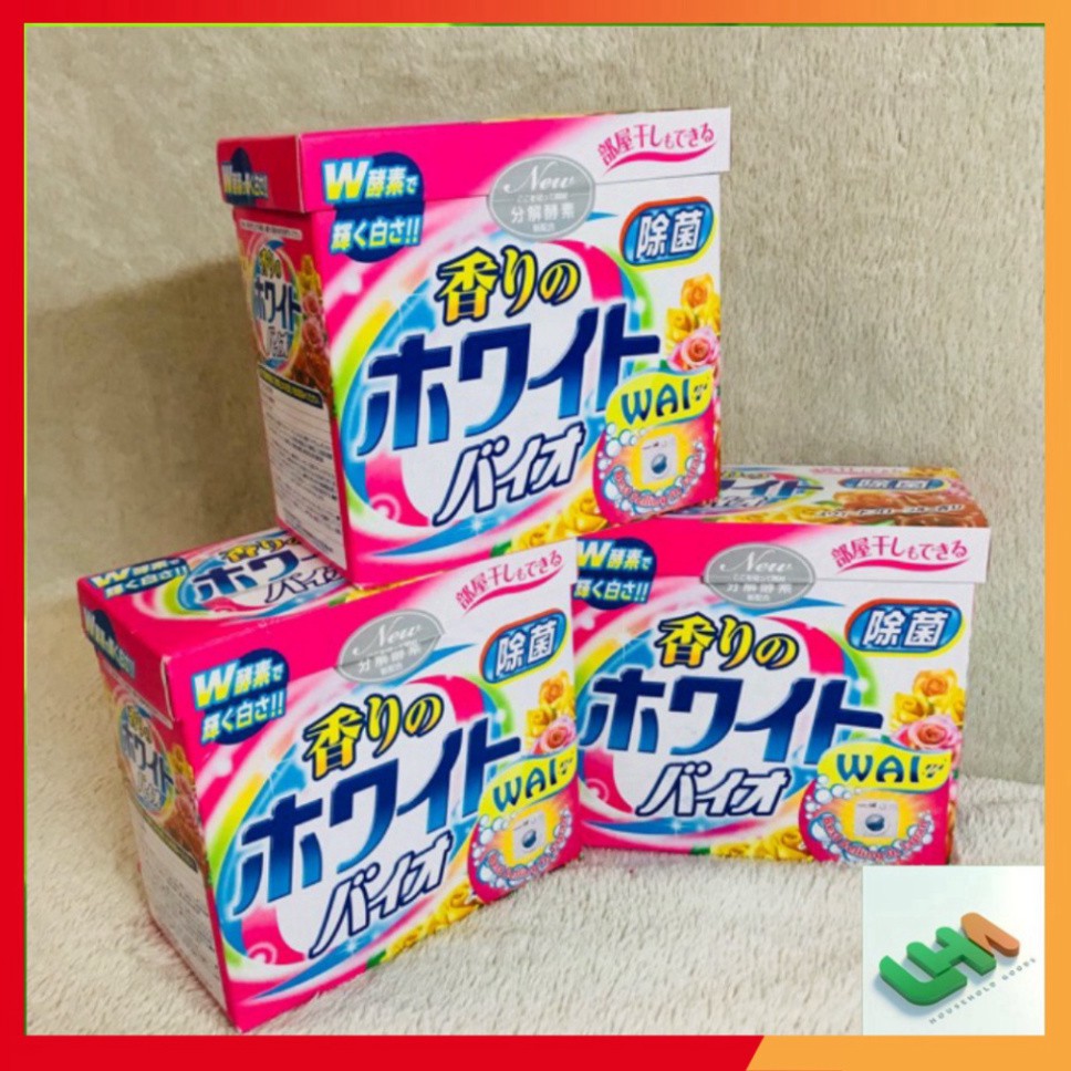 Bột Giặt WAI NHẬT BẢN hộp 900g, xanh hồng, sử dụng cho cả giặt tay và máy