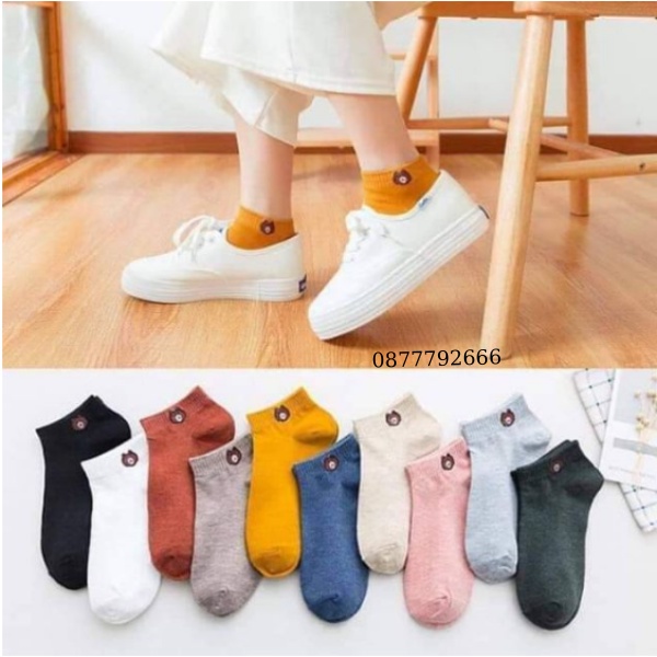 COMBO 10 ĐÔI VỚ TẤT GẤU CỔ NGẮN KÈM TÚI RÚT ĐỰNG