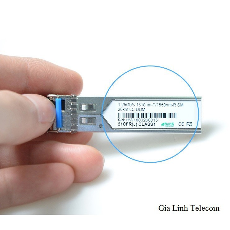 Module SFP LC 1FO 1.25Gbps Single Mode 20KM - Modul 1 sợi quang