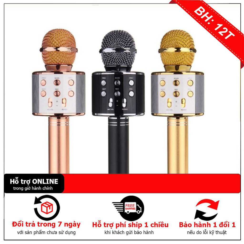 [ HÀNG CHẤT LƯỢNG] Micro ws858 karaoke kiêm loa trợ giảng 3 trong 1 - Giá tốt nhất miền nam