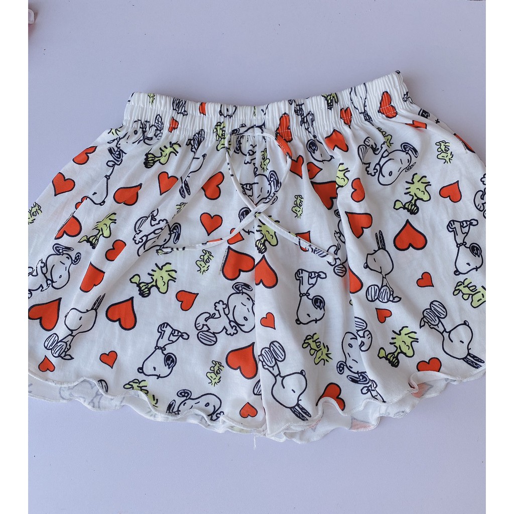 Quần Đùi Mặc Nhà Viền Bèo Kitty - Short cộc mặc đi ngủ dáng ngắn sexy, thun trơn họa tiết dễ thương | WebRaoVat - webraovat.net.vn