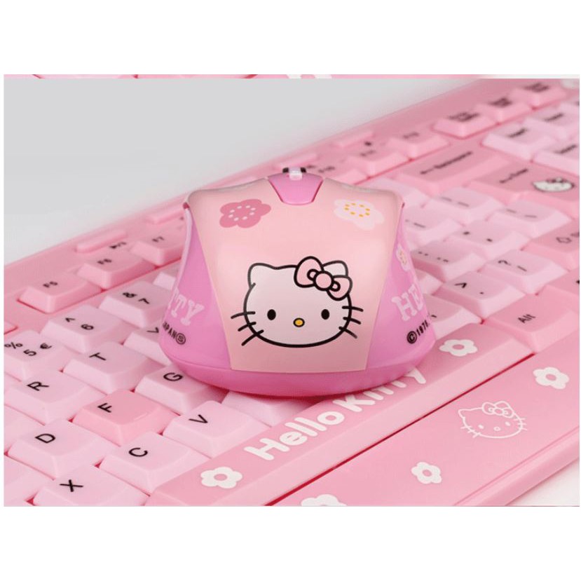 [GIÁ SỈ] Combo Bàn phím và chuột màu hồng cực đáng yêu - Bộ BÀN PHÍM CHUỘT HELLO KITTY