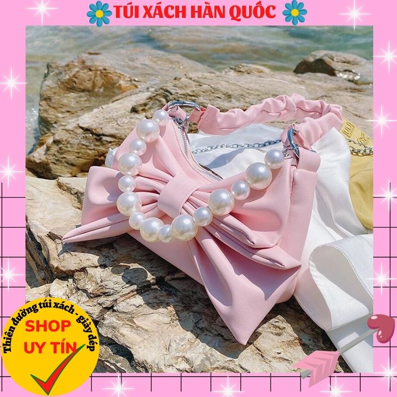 Túi Xách Kẹp Nách Nơ Ngọc 3 Quai Phong Cách Hàn Quốc  300