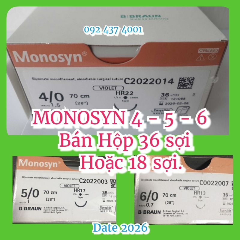 Chỉ MONOSYN 4, 5, 6 BBraun.