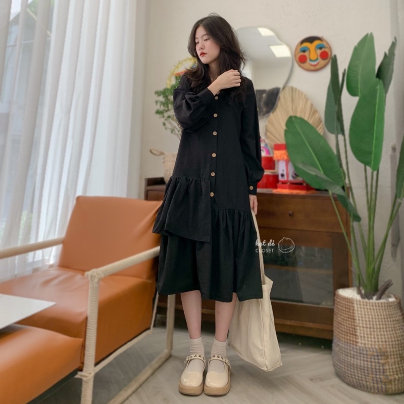 Đầm NGUYỆT form A xoè đuôi cá chất linen xước ✨