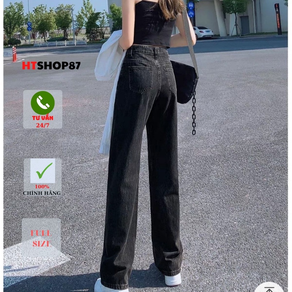 Quần bò jean nữ Unisex ống rộng phong cách Hàn Quốc mới nhất 2022 HTJean | BigBuy360 - bigbuy360.vn