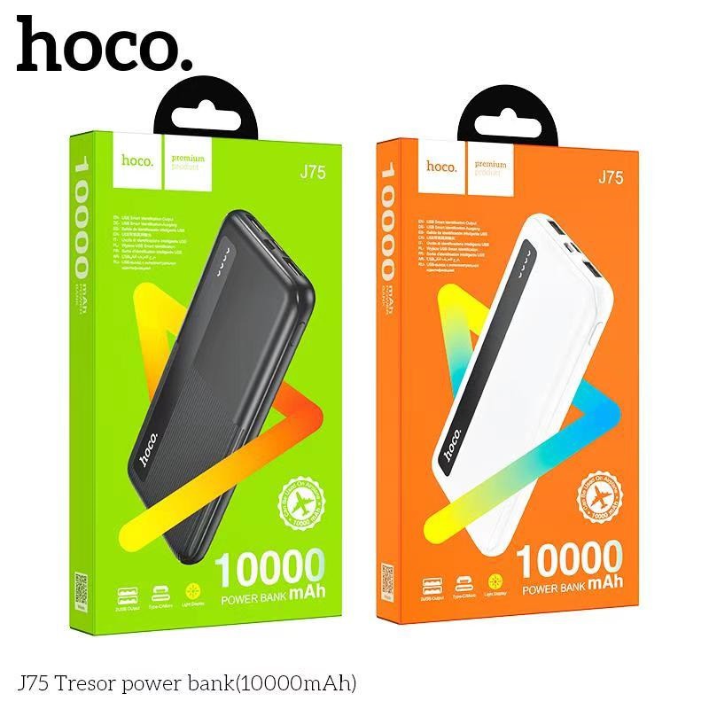 Pin sạc dự phòng Hoco J75 J95 10.000mAh Sạc Nhanh 2 cổng USB 5V-2A - Màn LED hiển thị pin