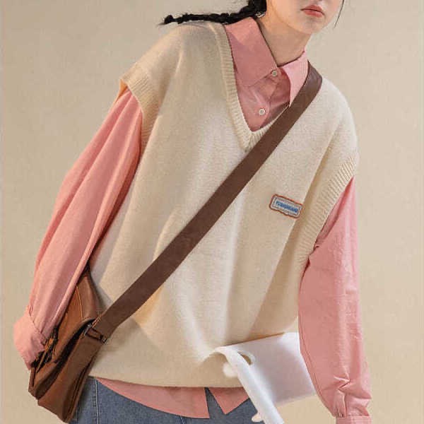 Áo gile len nữ hàn quốc áo len ulzzang cổ v dáng rộng dài - 034 | BigBuy360 - bigbuy360.vn