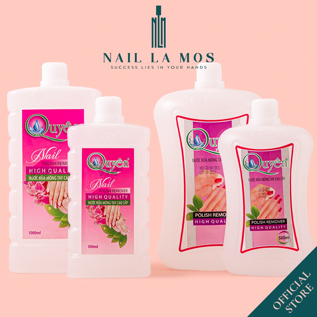 Nước rửa móng tay aceton Quyên chính hãng - Nước rửa axeton loại tốt tẩy mạnh, sạch nhanh, mùi dễ chịu (500ml và 1000ml)
