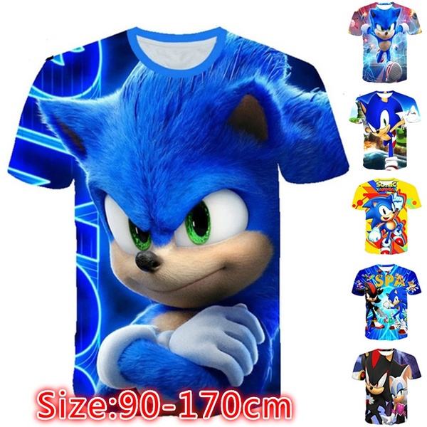 Mới Áo Thun Tay Ngắn Cổ Tròn In Hình Sonic The Hedgehog 3D Dành Cho Trẻ Em