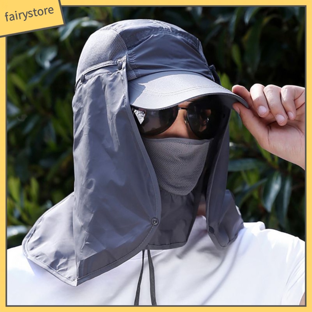 Mũ Vành Rộng Thiết Kế Có Khẩu Trang Che Mặt Và Cổ Chống Nắng Hiệu Quả