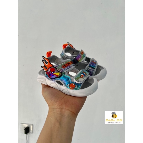 Sandal spider man cho bé trai siêu đẹp- dép quai hậu có đèn người nhện bay vào vũ trụ cho bé, sz 21 - 26, 831