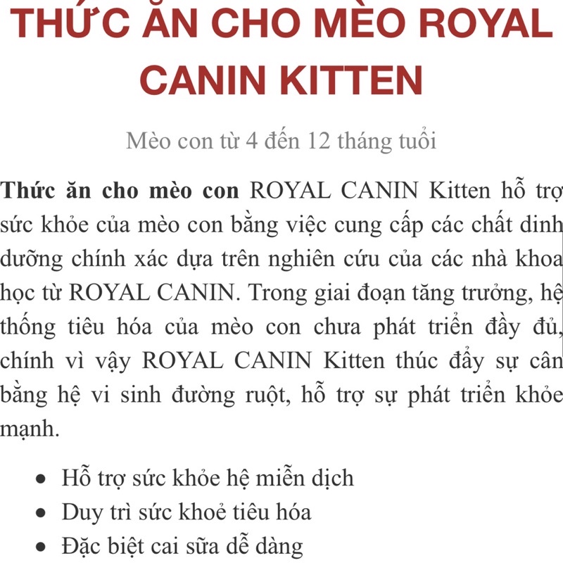 Thức ăn hạt cho MÈO ROYAL CANIN KITTEN 2Kg| Hạt cho Mèo của Pháp