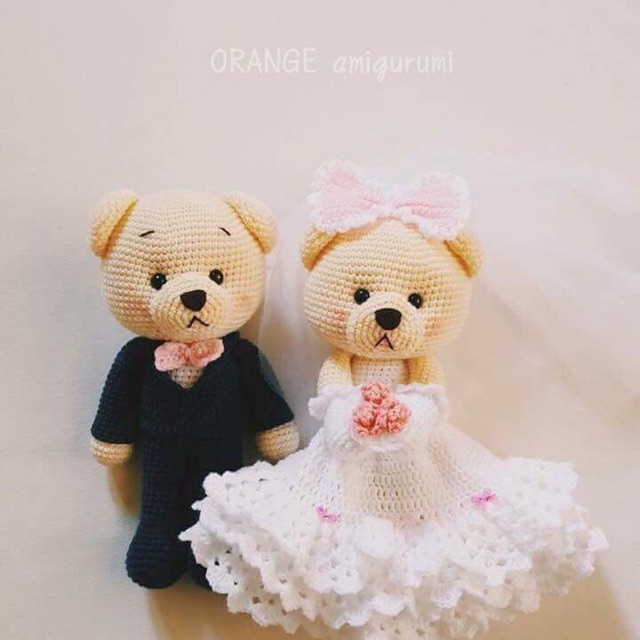 Cặp thỏ đám cưới bằng len - Wedding - cặp đôi- Cặp thỏ đám cưới - Wedding bear - cặp đôi - cặp ông bà già