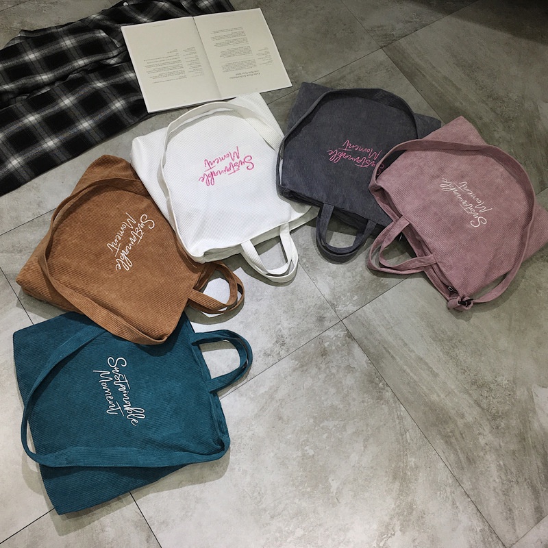 Túi Xách Nữ Vải Nhung Kẻ Thời Trang Mới