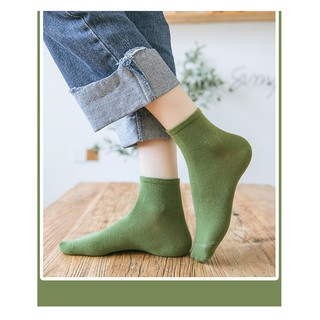 [Vớ Nữ Cổ Ngắn] Tất Nữ Cotton Basic Trơn Full Màu