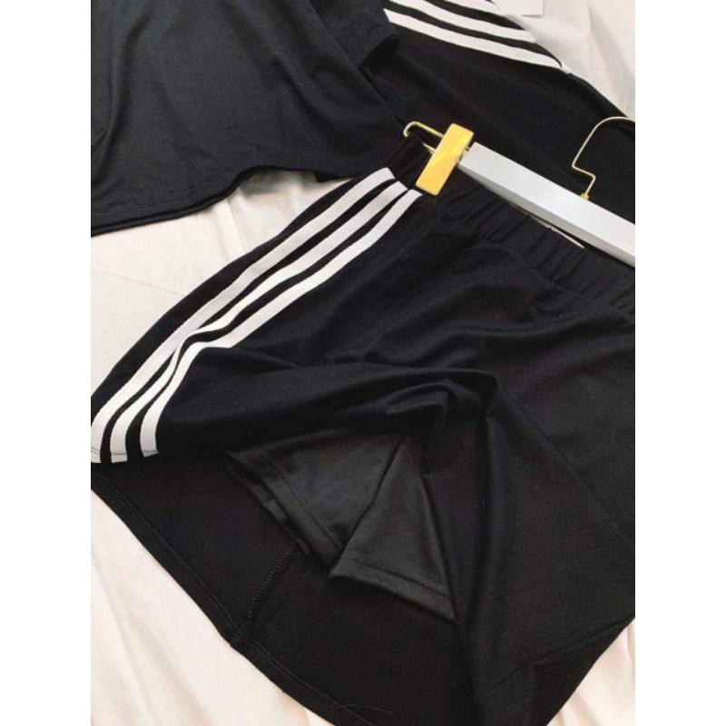 Set váy quần viền sọc kèm áo sporty tay dài viền sọc, style trẻ trung chất lừ, siêu năng động cool ngầu