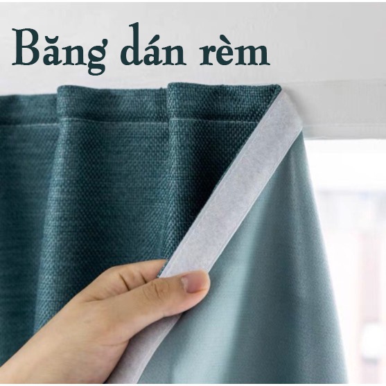 Rèm cửa sổ 1 lớp vải dày 1m2x1m5 dán keo, màn che dán keo không cần thanh treo, vải cực dày