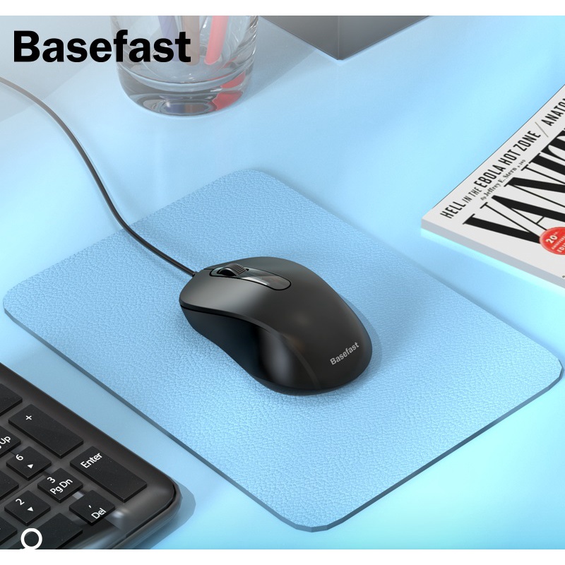 Chuột máy tính có dây Basefast chống ồn cao cấp cho văn phòng bảo hành 12 tháng