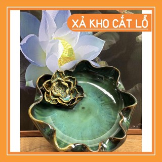 GIÁ SIÊU RẺ Bát sen thả hoa - Bát Minh Đường Tụ Thủy kèm Hoa Sen đắp thủ công siêu đẹp