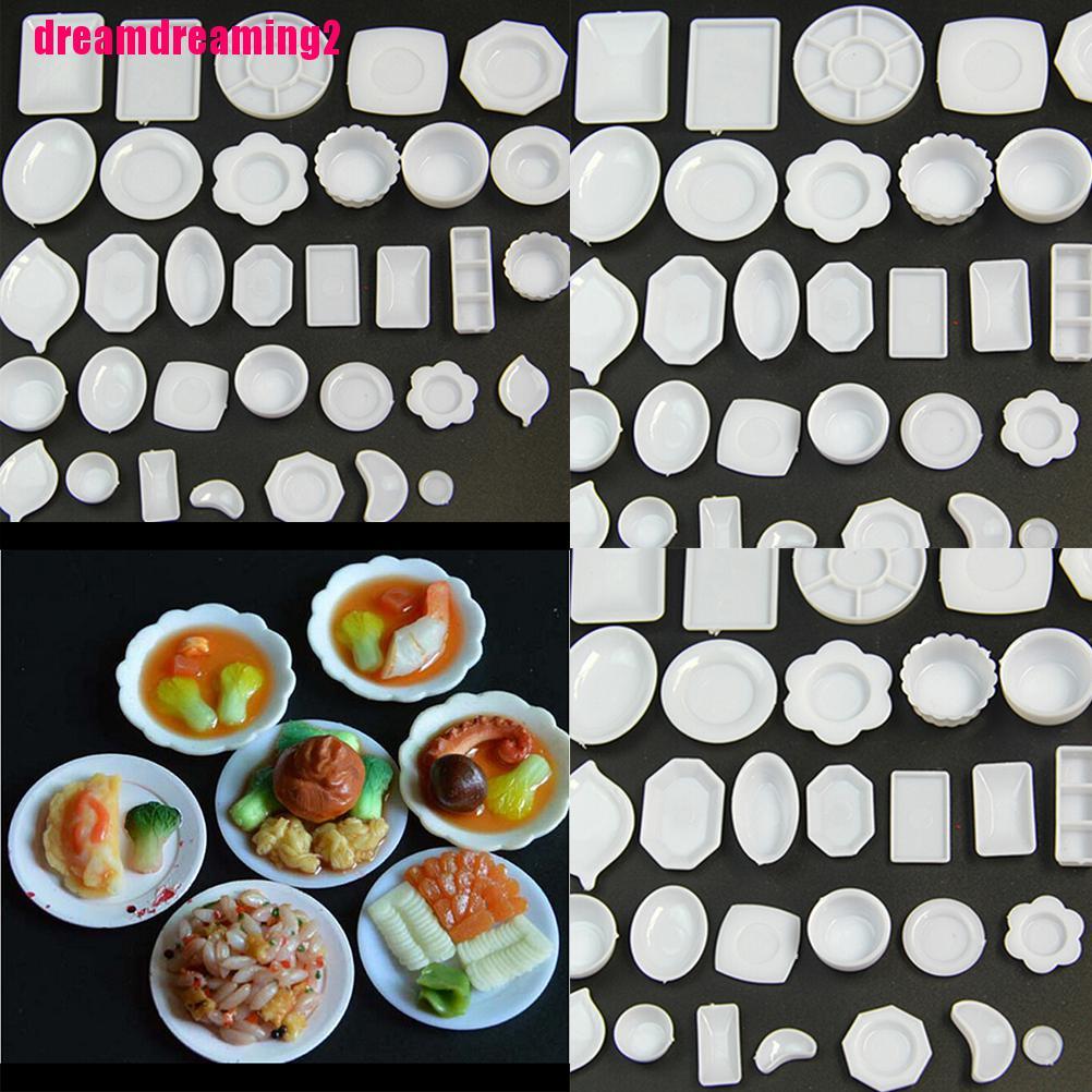 Set 33 Dĩa Nhựa mini Trang Trí Nhà Búp Bê