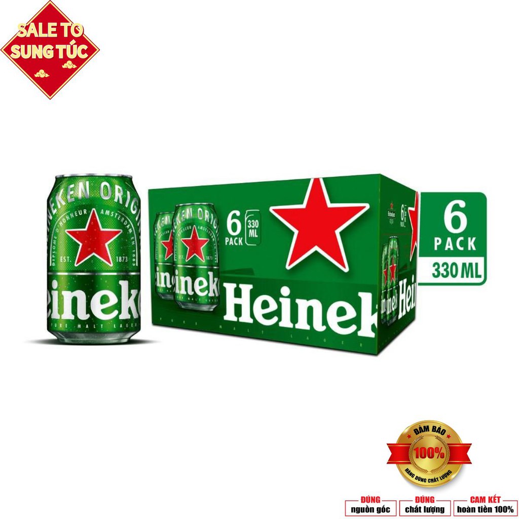 [Quà biếu tết] Thùng 24 lon bia Heineken  thường 330ml/lon