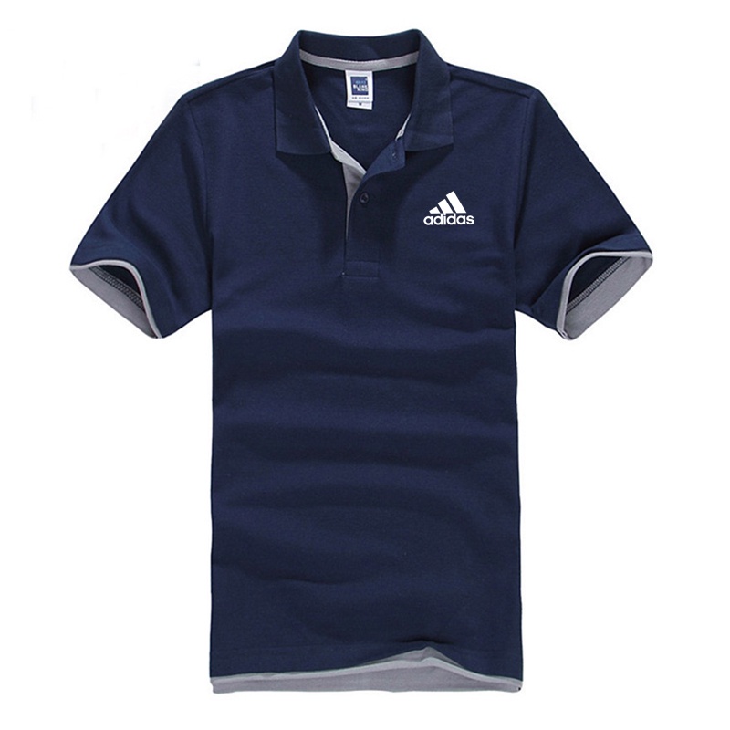 Áo thun nam Adidas có ve áo Polo ngắn tay phiên bản Hàn Quốc Thời trang Slim Fit Polos Cổ áo
