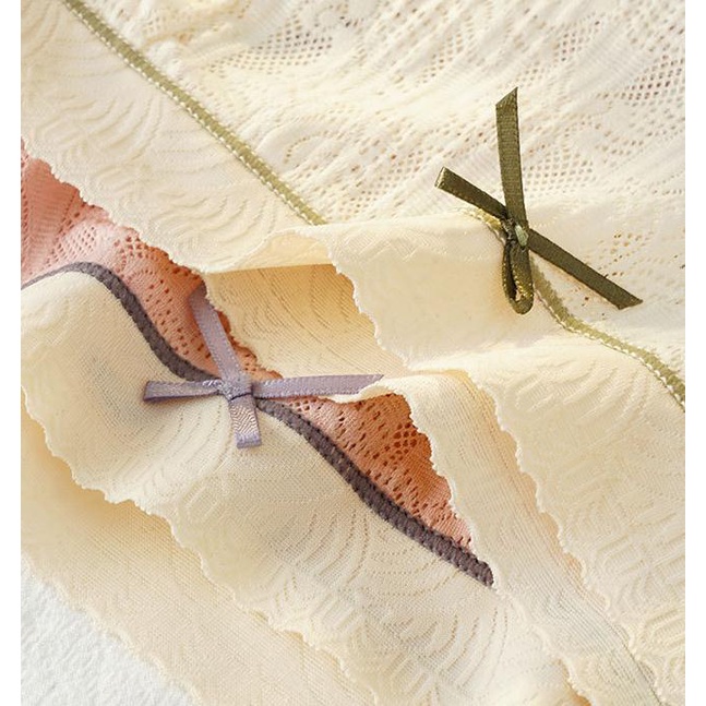 141153 Quần Lót Jacquard Lưng Vừa Phối Màu Sắc Độc Đáo Thời Trang Cho Nữ